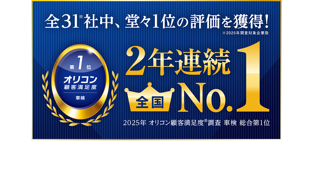 2024年オリコン顧客満足度®調査 車検 総合第1位